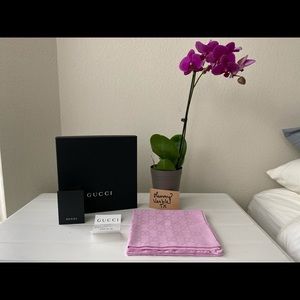 SOLD Gucci Pink Rectangular Scarf
